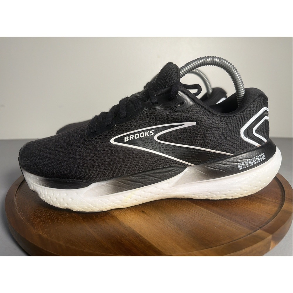 Brooks Glycerin 21 Women’s 9 D Wide Black White Running Shoes 1204081D090